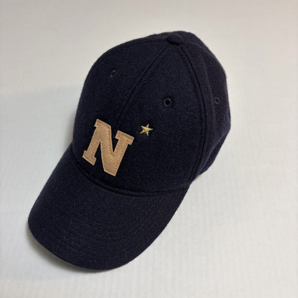 Legacy Navy Hat with Gold Initial and Adjustable Leather Strap